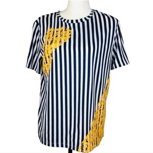 ♧Zara Navy & White short sleeve Top Size Medium